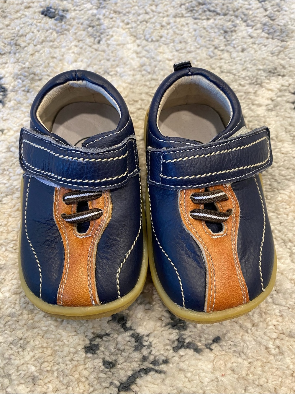 Livie & Luca Navy and Tan Infant Shoes